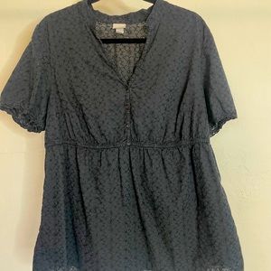 Venezia Black Babydoll Top